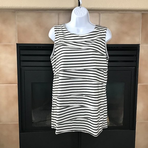 Christopher & Banks Tops - Christopher & Banks Sleeveless Top | White/Black | Large
